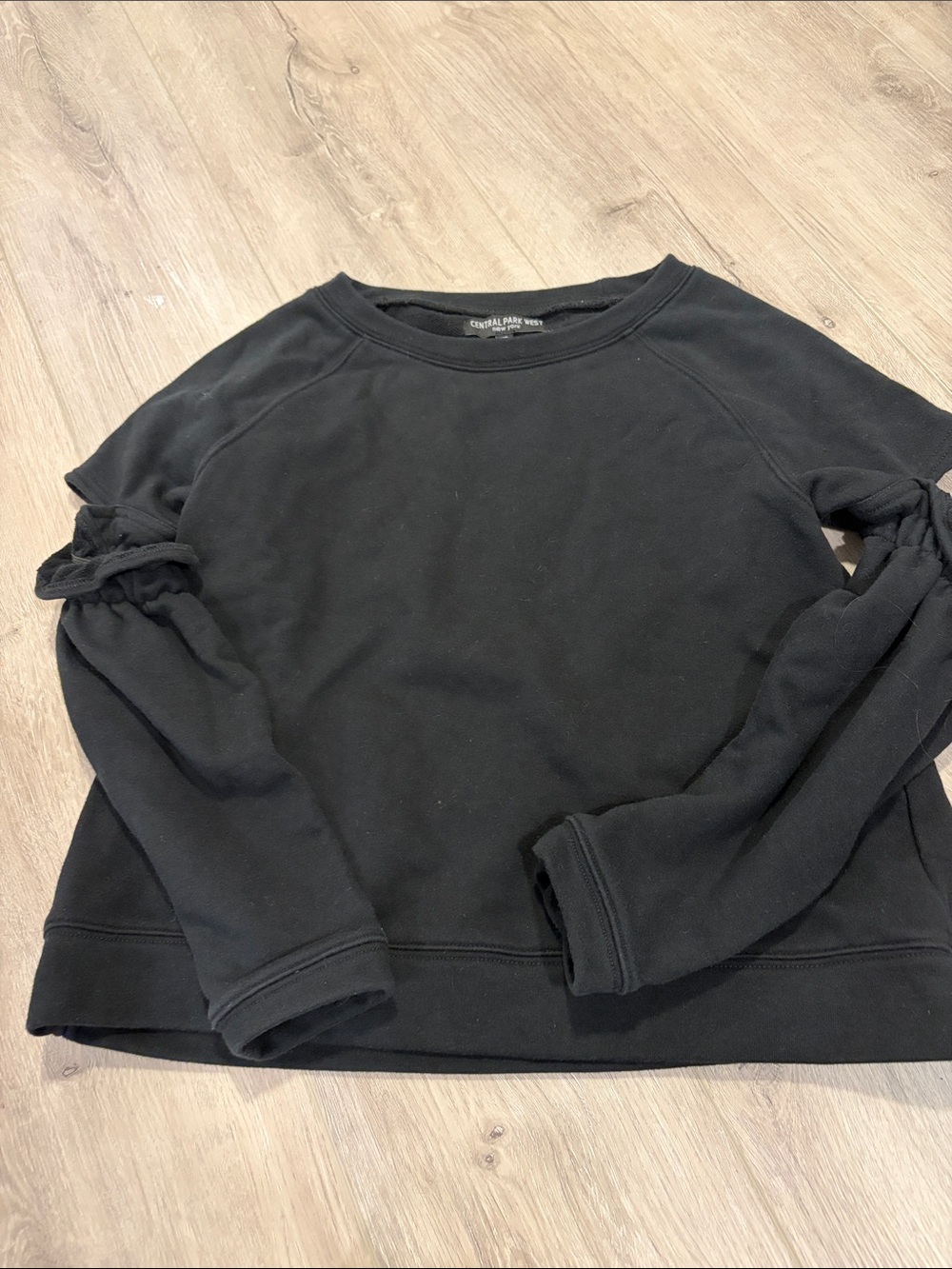 Central Park West Black Crewneck Pullover Sweater